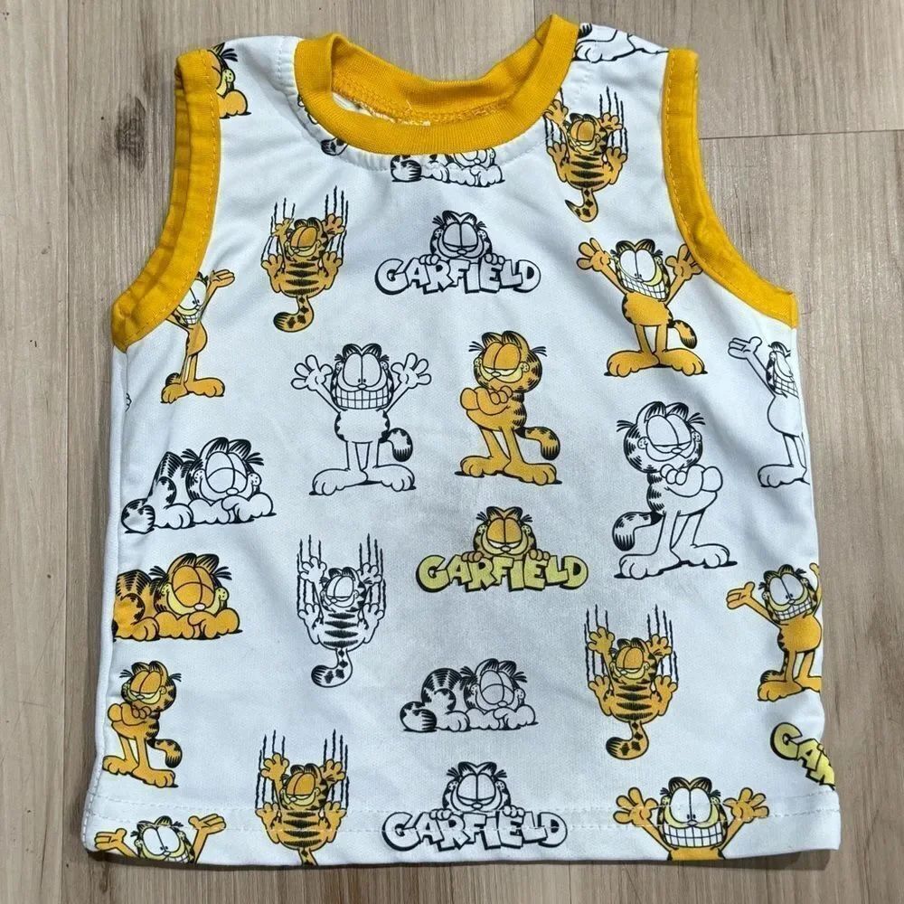 Garfield Vintage Double Sided Tank Top Toddler Baby 12M